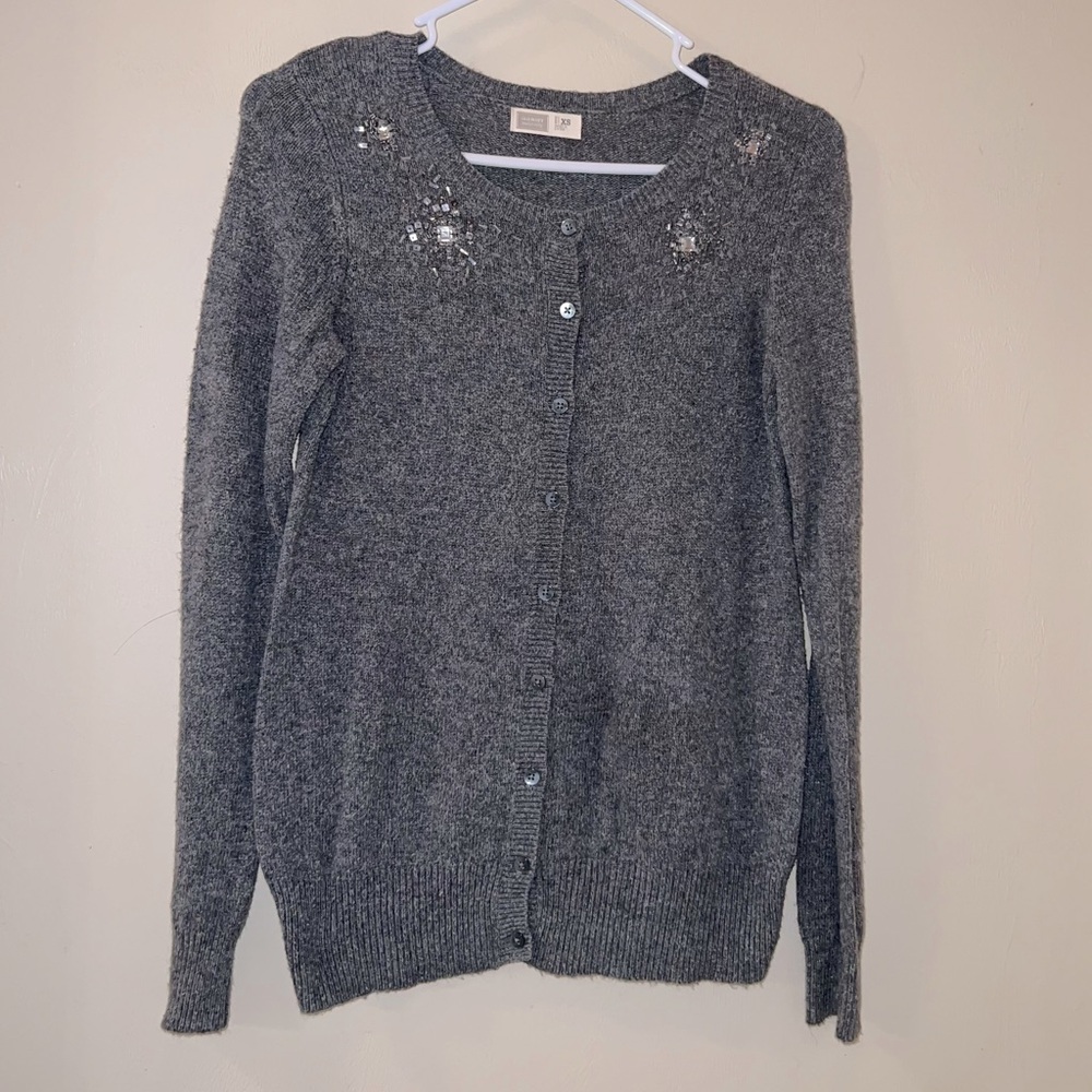 Old Navy Gray Rhinestone Sparkly Maternity Sweater